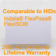 Printable proximity Card - 26bit 40134 compare to Indala FlexISO
